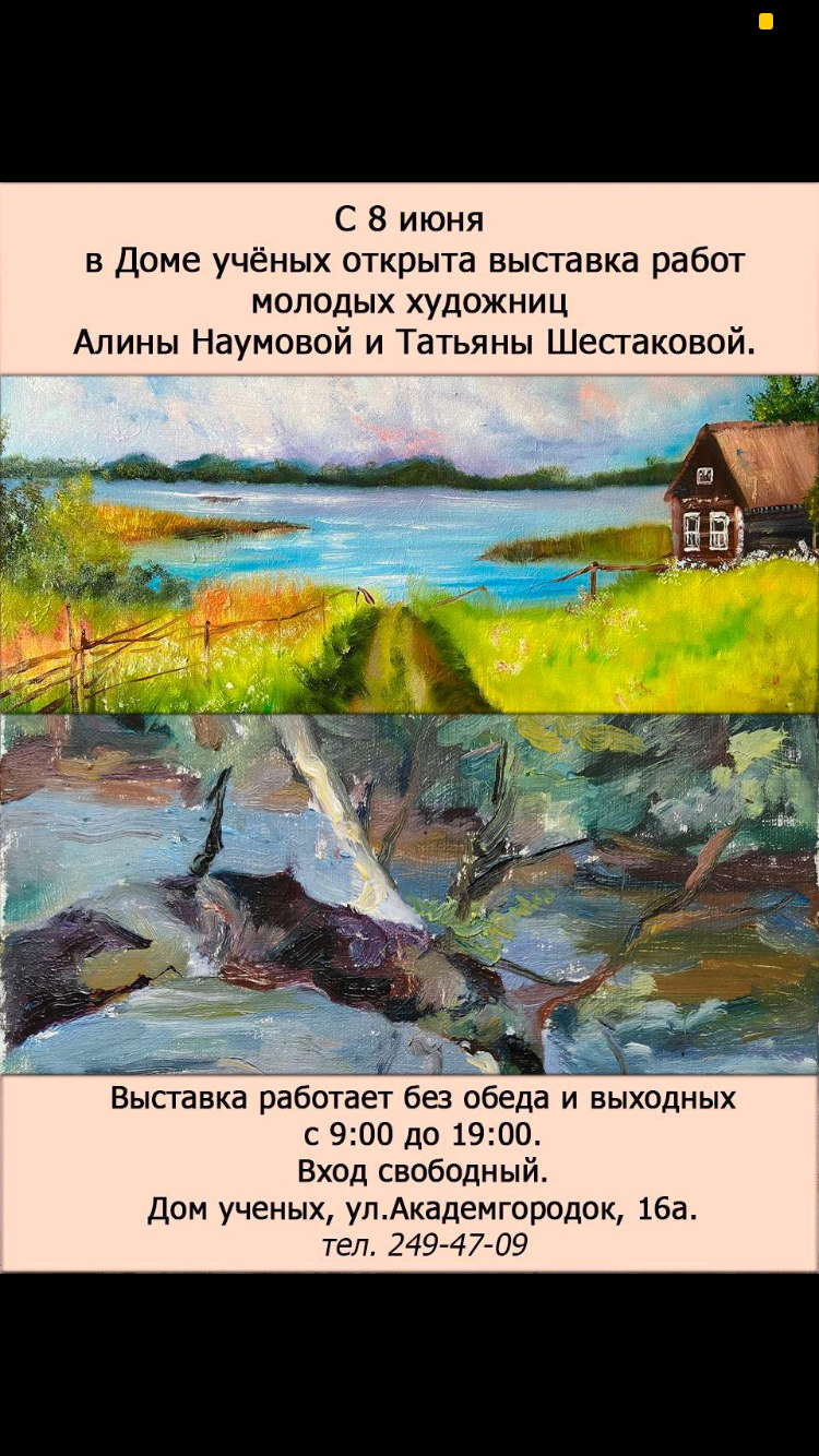 Выставка работ молодых художниц А.Наумовой и Т.Шестаковой